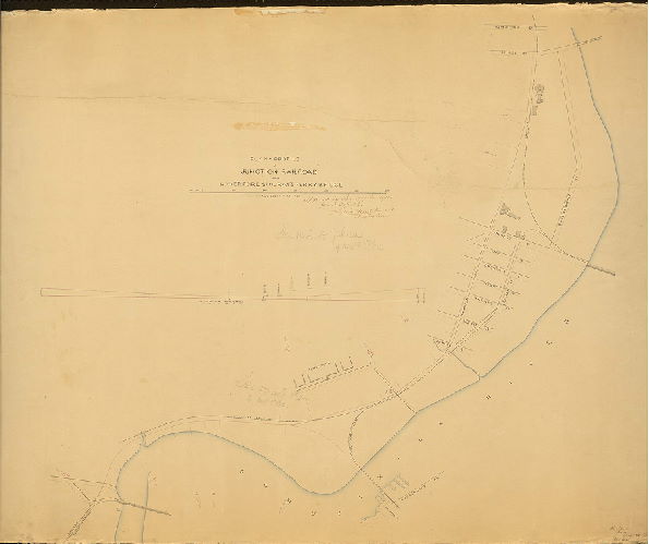 Plan, Plan and profile of Junction Railroad from Haverford St. to Gray's Ferry Bridge [Survey returned April 1862; approved by Board of Surveyors April 21, 1862]