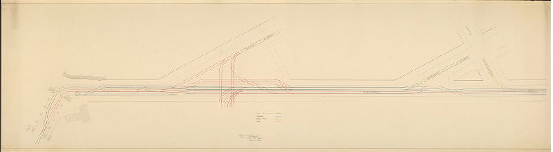 Plan (alternate image), [No title. Four street railway lines converging on Callowhill Street Bridge over the Schuylkill River]