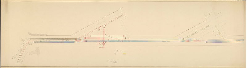 Plan, [No title. Four street railway lines converging on Callowhill Street Bridge over the Schuylkill River]