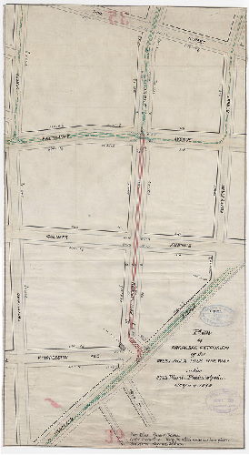 Plan, Plan of proposed extension of the West Phil'a. Pass. Railway in the Twenty-seventh Ward, Phil'a. [Survey returned March 8, 1885] 