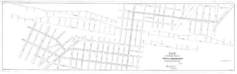 Plan, Plan for extension of tracks of the West Phila. Passenger Railway on [various streets] [Survey returned Dec. 15, 1883; approved by Board of Surveyors April 21, 1884]