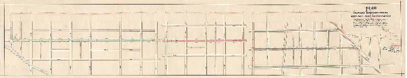 Plan, Plan of proposed extension of tracks of the West-Phila. Passr. Railway Company on [various streets] [Approved by Board of Surveyors March 16, 1885] 