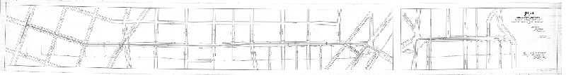 Plan, Plan of extension of tracks of the Market Street Pass. R.R. Co. on 52nd Street from Market St. to Elm Ave. in the 24th Ward [Survey returned Sept. 24, 1884; approved by Board of Surveyors Feb. 16, 1885]