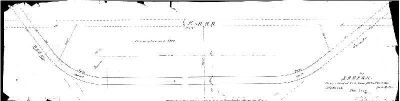 Plan, For S.R.E.S.R.R. Curves & track at 25th, Greet Str's & Penna. Ave. Dr'g No. 752 [Note at bottom reads: "Corner of building, nearest to P. & R. Railroad tracks, lies on this line"]