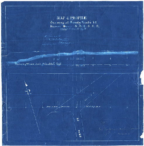 Plan, Map and profile of crossing at Twenty-ninth St., Delaware Branch, S.R.E.S.R.R.