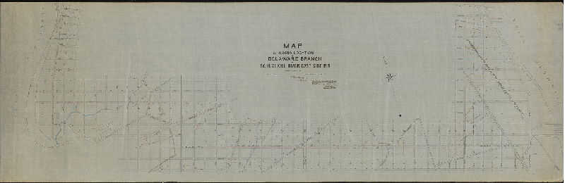 Plan, Map showing location of Delaware Branch of Schuylkill River East Side R.R. Phila. Aug. 27th 1885. Calvin Whiteley Jr. Del.