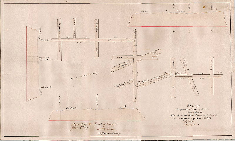 Plan, Plan of proposed extension of tracks belonging to the Marshall Street Passenger Railway Co. [Ordinance June 2, 1890; approved by Board of Surveyors June 16, 1890] 