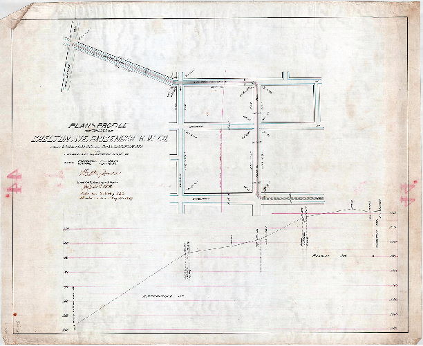 Plan, Plan and profile of tracks of the Chelton [Chelten] Ave. Passenger R.W. Co. from Chelton Ave. to Wissahickon Ave. via Pulaski Ave. and Rittenhouse St.