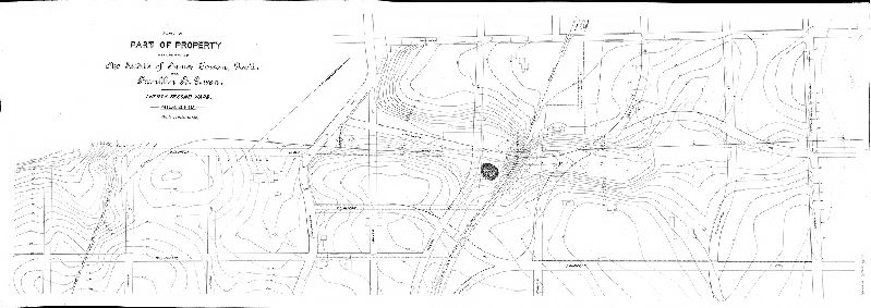 Plan, Plan of part of property belonging to the Estate of James Gowen, Dec'd. and Franklin B. Gowen, Twenty-second Ward, Philadelphia [Shows Fort Washington Railroad added in colored pencil]