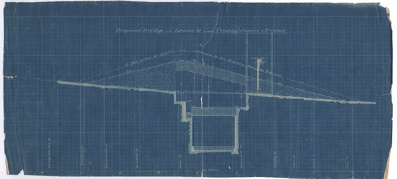 Plan, Proposed bridge at Broad St. and Pennsylvania Avenue [See original drawing: plan RC-049-v] 