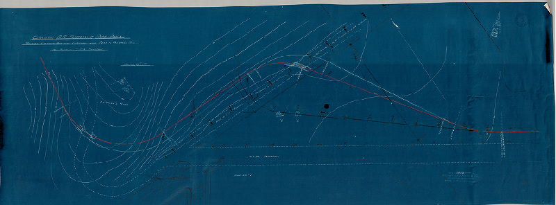 Plan, Gravity R.R. Fairmount Park, Philada. Revised location showing crossing under road to George's Hill and road to C.T.A. Fountain. Drawing No. 18118 Wilson Brothers & Co.