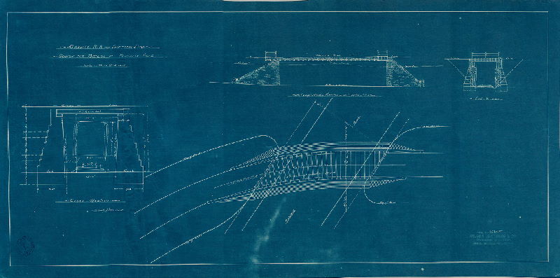 Plan, Gravity R.R. Fairmount Park, Philada. Design for bridge at Fountain Road. Drawing No. 18145 Wilson Brothers & Co.