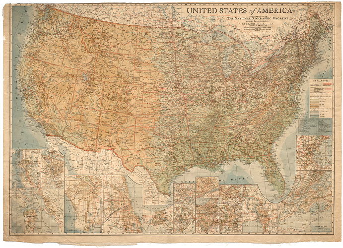 Plan, United States of America. Prepared especially for National Geographic Magazine.