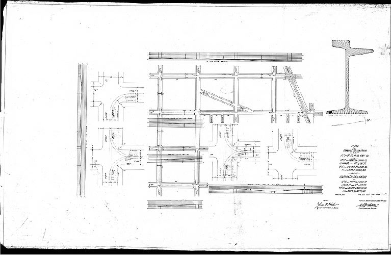 Plan, Plan of proposed extension of tracks of the 17th and 19th Sts. Pass. R'wy. Co. on [various streets] and of the Continental Pass. R'wy. Co on [various streets] [Approved by Board of Surveyors March 20, 1903]