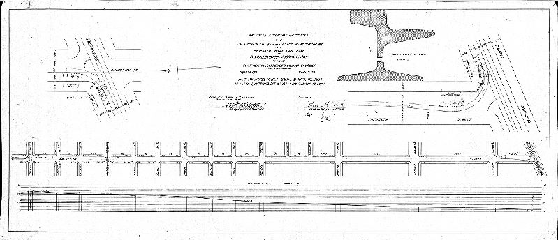 Plan, Proposed extension of tracks on So. Twentieth St. between Tasker St. & Passyunk Ave and proposed connecting curve at Eighteenth St. & Passyunk Ave. for the Continental Passenger Railway Company, Philadelphia, PA. [Approved by Board of Surveyors Oct. 20, 1902]