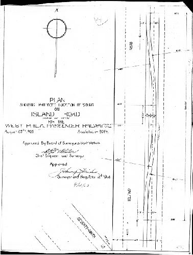 Plan, Plan showing proposed location of siding on Island road north of 79th St. for the West Phila. Passenger Railway Co. [Approved by Board of Surveyors Sept. 14, 1903] 