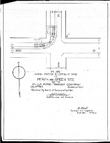 Plan, Plan showing proposed re-location of curve at Beach and Green Sts. for the Phila. Rapid Transit Company, Lessee [Approved by Board of Surveyors Aug. 17, 1903] 