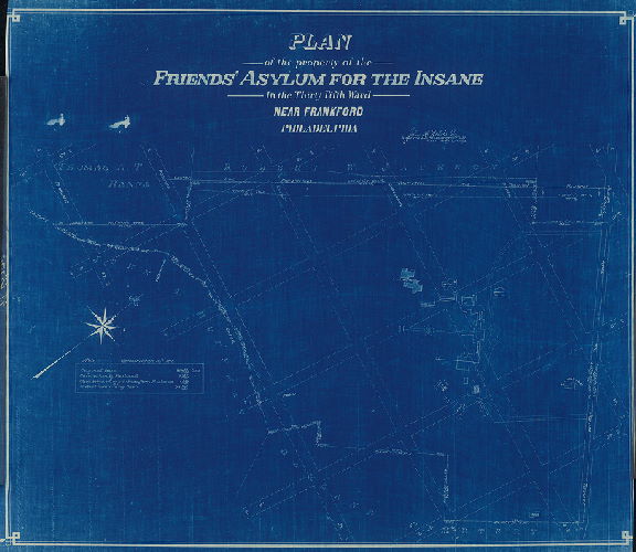 Plan, Plan of the property of Friends Asylum for the Insane in the Thirty-fifth Ward near Frankford, Philadelphia 