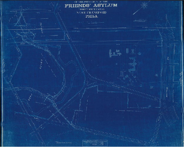 Plan, Plan of the property of Friends Asylum, Thirty-fifth Ward near Frankford, Philadelphia