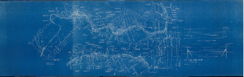 Plan, Frankford Creek [Flood] Relief - General Plan. Oct. 1931. Scale 200 feet to 1 inch.