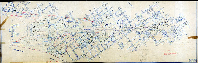 Plan, [No title. Benjamin Franklin Parkway. In corner: "Bureau of Engineering , Surveys & Zoning. City Plans Division. Compiled July 12, 1930 by R. J. B. Revised to Nov. 15, 1941." Similar to RC-109-03-a and RC-109-03-B, with all jury plans listed.]