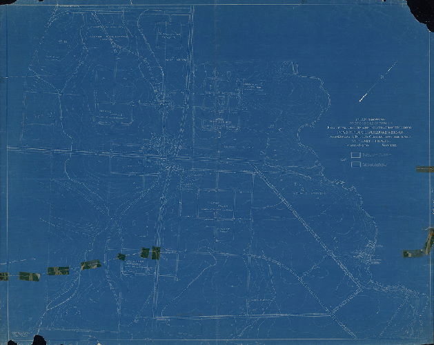 Plan (alternate image), Plan showing proposed location of hospital group, administration building, power plant, railroad siding, and roads & drives connecting the same. 35th Ward, Phila. PA. November 1912. [Plan labeled on back, "Byberry Farms", showing buildings of Philadelphia State Hospital at Byberry, a psychiatric institution that closed in 1990 and was mostly demolished in 2006]