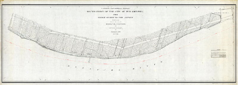Plan (alternate image), U.S. Coast and Geodetic Survey. Water Front of the City Of Philadelphia from Bridge Street to Erie Avenue. Surveyed under the direction of R. M. Bache, Assistant, by Neville B. Craig in December 1888. Scale 1:1200 