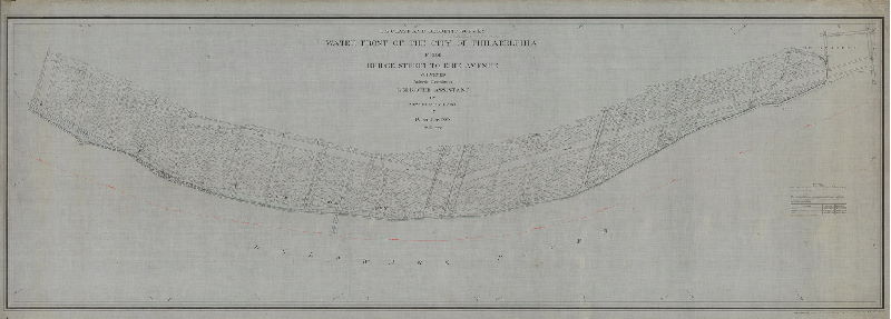 Plan, U.S. Coast and Geodetic Survey. Water Front of the City Of Philadelphia from Bridge Street to Erie Avenue. Surveyed under the direction of R. M. Bache, Assistant, by Neville B. Craig in December 1888. Scale 1:1200 