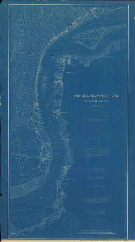 Plan, Philadelphia Water Front, Delaware River, Pennsylvania