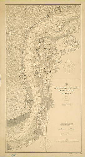 Plan, U.S. Coast and Geodetic Survey. Philadelphia Water Front, Delaware River, Pennsylvania. October 1900. 