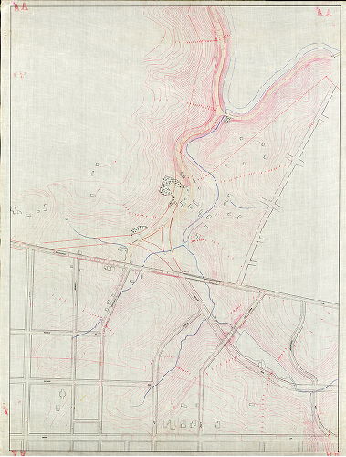 Plan (alternate image), [No title. Topography from Wayne Avenue west to Wissahickon Creek and north of Chelten Avenue.]