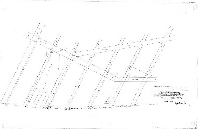 Plan, Plan of the Port Warden’s line on the Delaware River from Snyder Avenue to Oregon Avenue, established by ordinance of Councils approved May 18, 1886, showing the computed positions of the line with reference to city streets. Calculations by C. A. Trik, October 13, 1890, from data of city coordinates computed by Neville B. Craig in connection with U.S. Coast and Geodetic Survey October 1889. [Title transcribed fromCity Archives Record Group 90.14 Index, page 451]