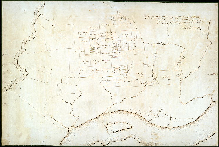 Plan, A copy of an original map remaining in the office of the Surv. Genl. of Penna. Indorsed "This belongs to the Survy Genl's office Northern Liberties." … [Copy made] 1850. John Laporte, S.G. [Surveyor General]
