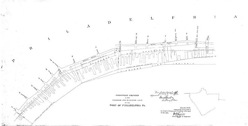 Plan, Proposed changes in the pierhead and bulkhead lines of the Port of Phila. Pa.