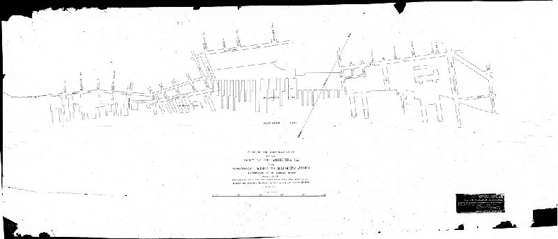 Plan, Pierhead and bulkhead lines for the Port of Philadelphia from Susquehanna Avenue to Allegheny Avenue as established by the Secretary of War, January 5, 1894, showing that part of the Philadelphia water front along which the Secretary of War authorized the advance of piers on and after October 24, 1894. 