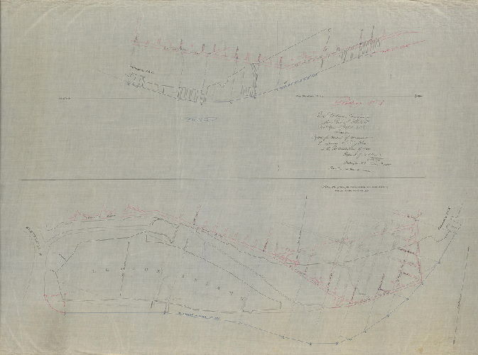 Plan, Report for creation of monuments for reference to turning points in the Port Warden Line of 1884. Tracing No. 1. 