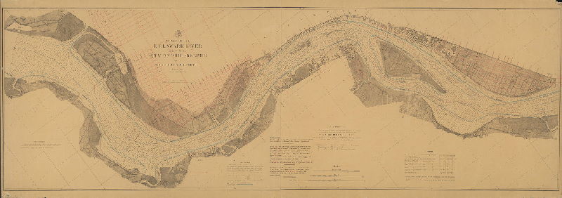 Plan, Chart of the Delaware River in front of the City of Philadelphia from Bridesburg to Fort Mifflin 