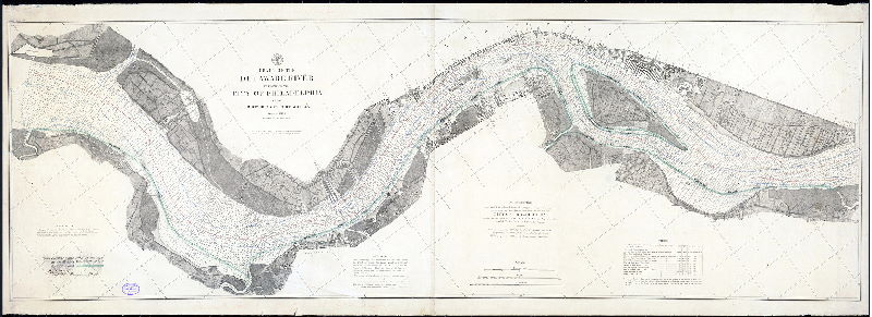Plan (alternate image), Chart of the Delaware River in front of the City of Philadelphia from Bridesburg to Fort Mifflin