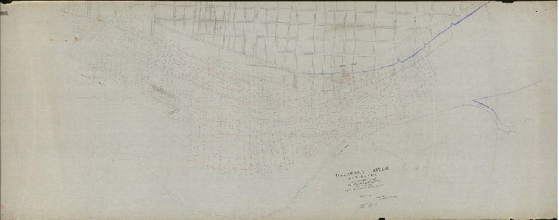 Plan, Delaware River at Five Mile Point, surveyed May 1881 by order of Col. J. N. Raymond, Corps of Engrs U.S.A., under the direction of Capt. W. Ludlow, Corps of Engrs. Bvt. Lt. Col. U.S.A.. Copied 1883 Department of Surveys. 