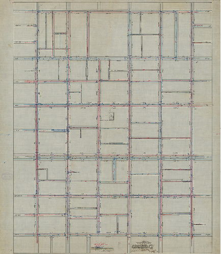 Plan, Plan showing proposed route of the Phila. Steam Supply Co. on 4th, 5th, 6th, 7th, 8th, and 9th Sts. From Vine St. to Walnut St. and on Market, Arch, Race and Vine St. from 4th to 9th Sts. D. Hudson Shedaker, Sur. & Reg, 3rd Dist., July 1 to 12, 1884. 