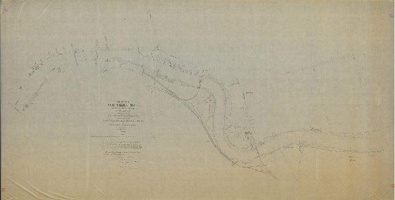 Plan, Sheet No. II. Schuylkill River, from Callowhill Street Bridge to Gibson's Wharf. Surveyed by order of Colonel J. N. Macomb, Corps of Engrs., U.S.A under the direction of Captain Wm. Ludlow, Corps of Engrs., Bvt. Lt. Col U.S.A., by John Mechan, Edwin Ludlow & John R. Suydan Jr., Asst. Engrs.