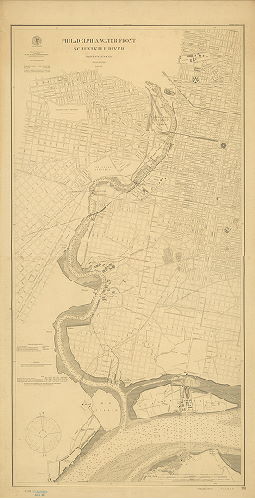 Plan, Philadelphia Water Front. Schuylkill River. United States Coast and Geodetic Survey … Published … November 1900. No. 381.