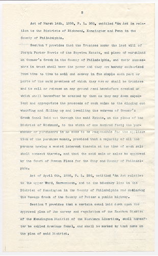 p. 5, Brief on the Aramingo Canal, formerly Gunner's Run and Canal