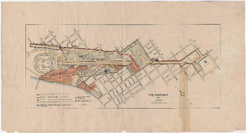 Plan, The Parkway, 1927. Alan Corson, C.E. Chief Engineer to Commissioners of Fairmount Park