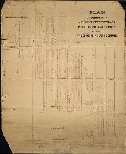 Plan, Plan or property in the Twenty-fifth Ward, City of Philadelphia, belonging to The Cohocksink Land Company