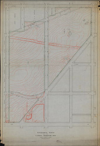 Plan, Topographical survey of the Cambria Reservoir site, Thirty-Eighth Ward, Philadelphia Pa. H. M. Fuller, Sur. & Reg. 13th Dist., March 21, 1901