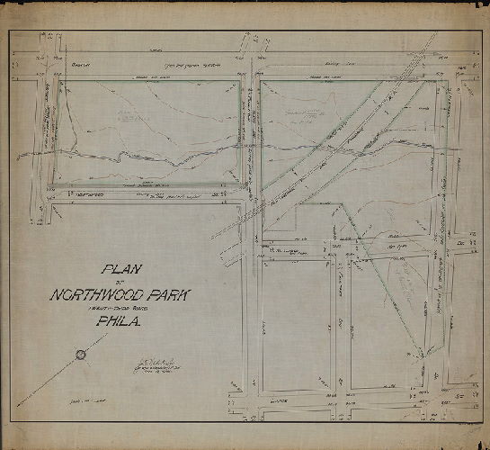 Plan, Plan of Northwood Park, Twenty-third Ward, Phila. J. H. Webster, Jr., Surveyor & Regulator 10th District, June 19, 1908. 
