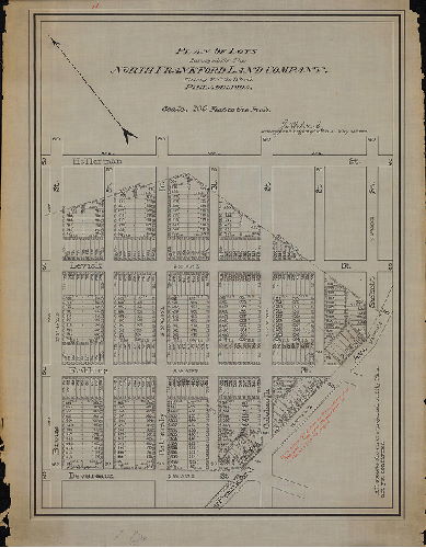 Plan, Plan of lots surveyed for the North Frankford Land Company, Thirty-fifth Ward, Philadelphia