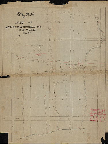 Plan, Plan of the Est. of Mathias Baldwin Dec[eased]. 23rd Ward. 
