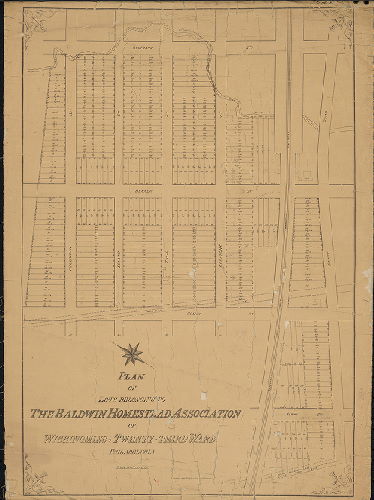 Plan, Plan of lots belonging to The Baldwin Homestead Association of Wissinoming, Twenty-third Ward, Philadelphia.